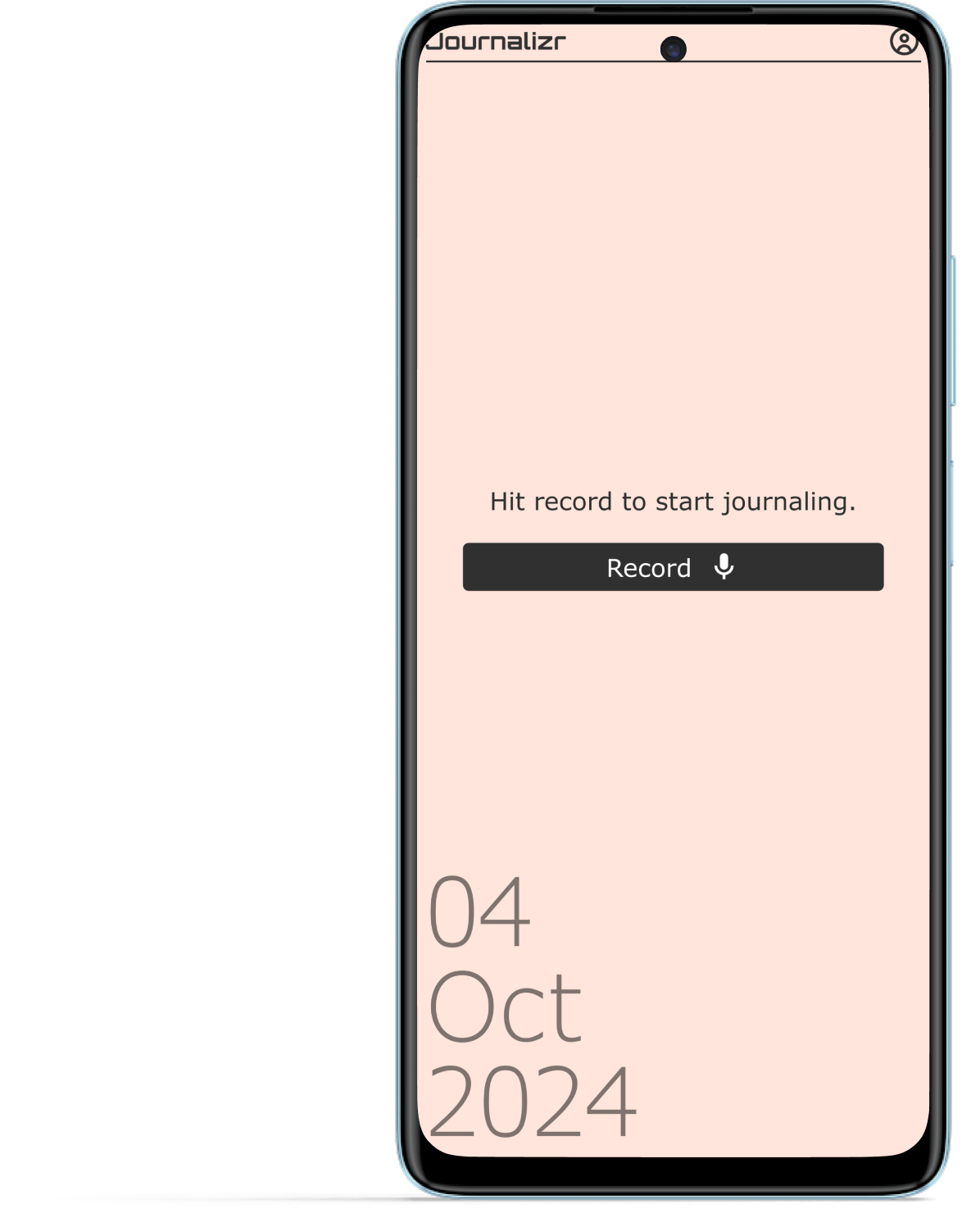 Screenshot of the Journalizr digital journaling app.