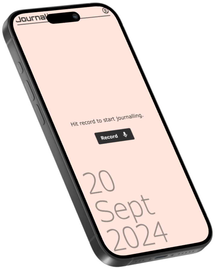 Mockup of the Journalizr app recording screen